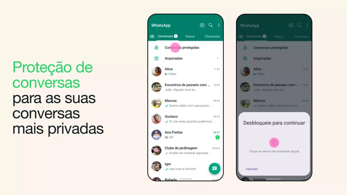 Proteção de Conversas - novo recurso do WhatsApp