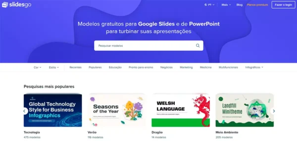 SlidesGo: Templates gratuitos para apresentações incríveis