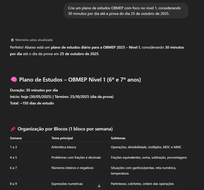 Estudar para OBMEP com ChatGPT
