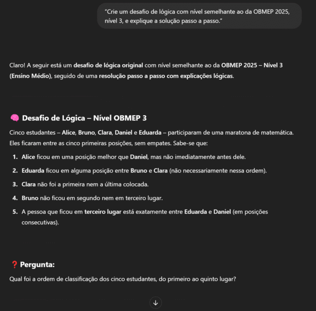 Estudar para OBMEP com ChatGPT