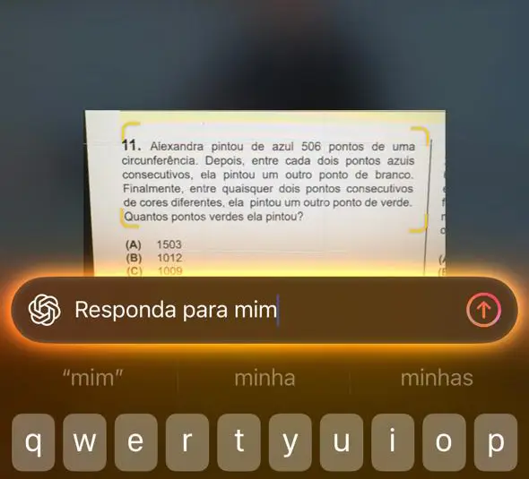 Hack utilizando o print de uma questão com o uso do ChatGPT.
