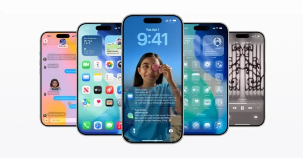 Telas do novo iOS 26.