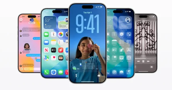 Vários ambientes do novo iOS 26.