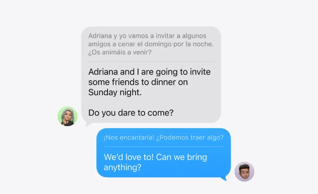 Tradução ao vivo de conversas, nova funcionalidade do iOS 26.