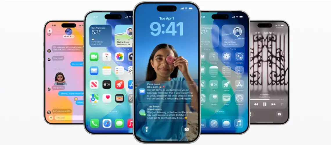 Telas do novo iOS 26.