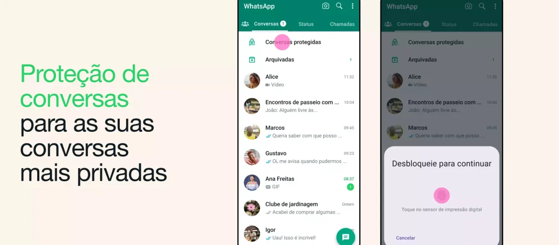 Proteção de Conversas - novo recurso do WhatsApp